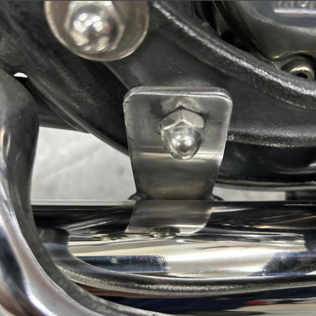 SR400 ワンオフ ステンレス鏡面ベリーショートスラッシュカットマフ