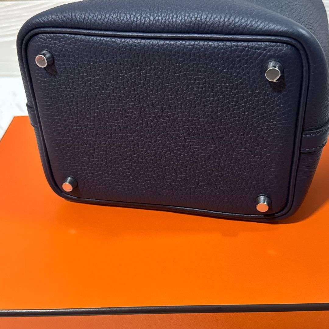 新品 HERMES エルメス ピコタンPM ブルーニュイ シルバー金具 18
