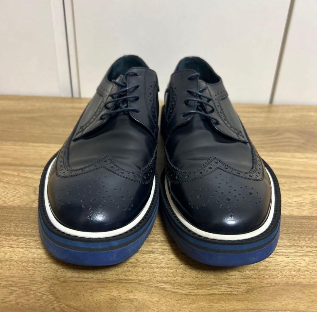 美品ポールスミス　シューズ　ウイングチップ　濃紺　27センチ　イタリア製 Paul Smith(ポールスミス) ウイングチップシューズ パープル サイズ