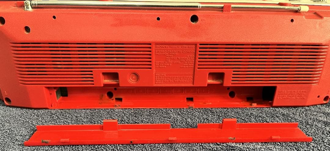 SONY CFS-W80 ダブルカセット ラジオ ラジカセ 赤 昭和レトロ - メルカリ