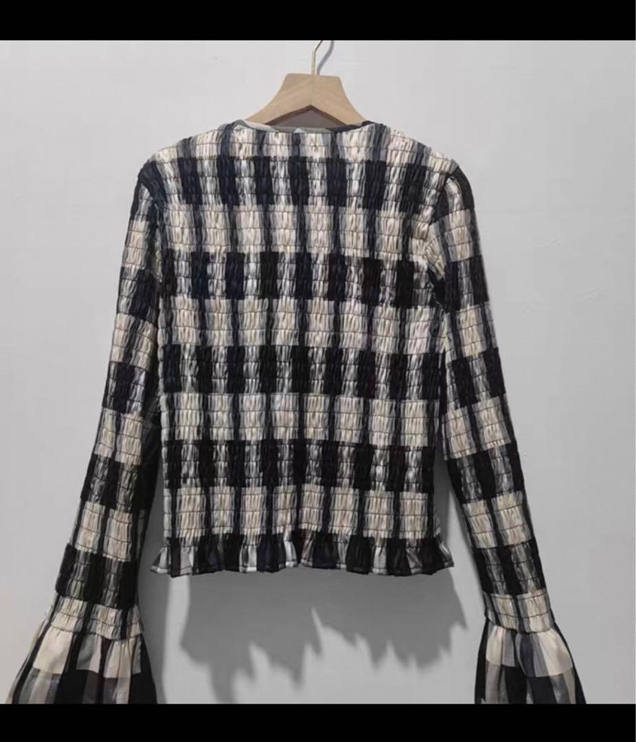 CLANE SHIRRING DESIGN BLOUSE ミックス クラネ - メルカリ