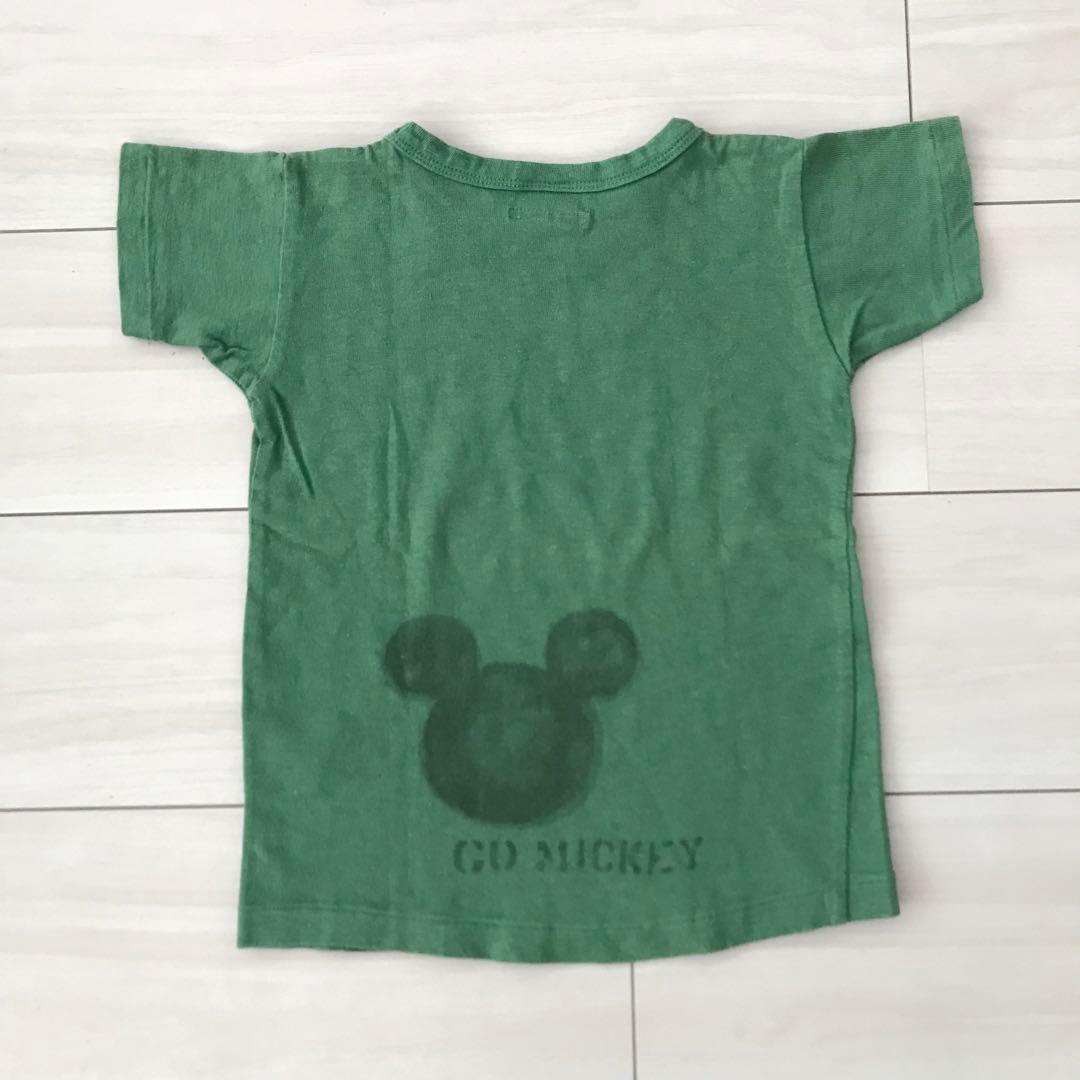 美品【デニム&ダンガリー】ミッキー落書きTシャツ110 ディズニーコラボ
