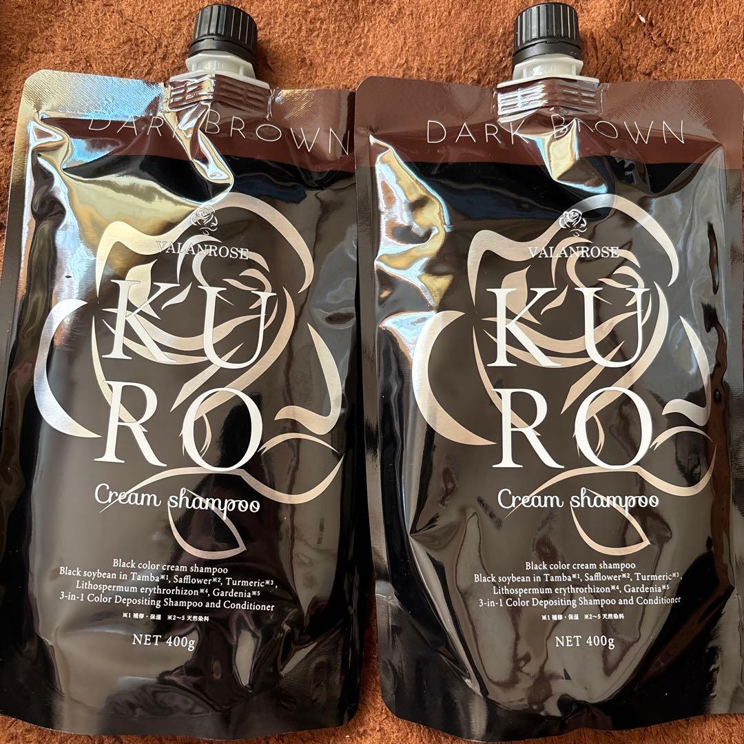 バランローズ KUROクリームシャンプー 400g 白髪染め　2本セット VALANROSE（バランローズ） KUROクリームシャンプー 2個セット(400g×2