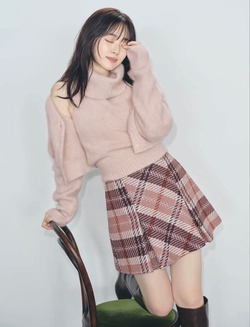 snidelフォックスアルパカショートカーディガン タートルプルオーバー　セット snidelフォックスアルパカショートカーディガン タートルプルオーバー