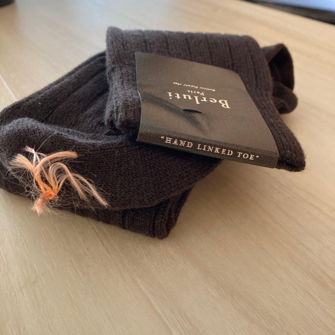 未使用 保管品 Berluti カシミヤ100% ロングホーズ ダークブラウン