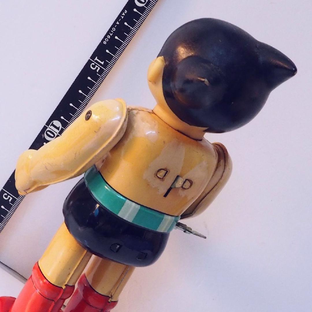 旧バンダイ【鉄腕アトム 動作確認済】当時物ブリキ製ゼンマイ歩行人形