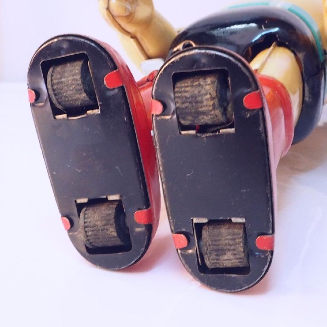 旧バンダイ【鉄腕アトム 動作確認済】当時物ブリキ製ゼンマイ歩行人形