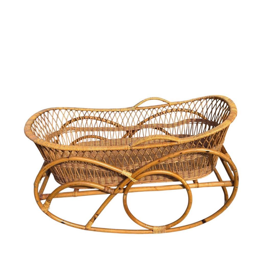 揺りかご揺り籠ラタン籐レトロクーハンクーファンバスケット籠