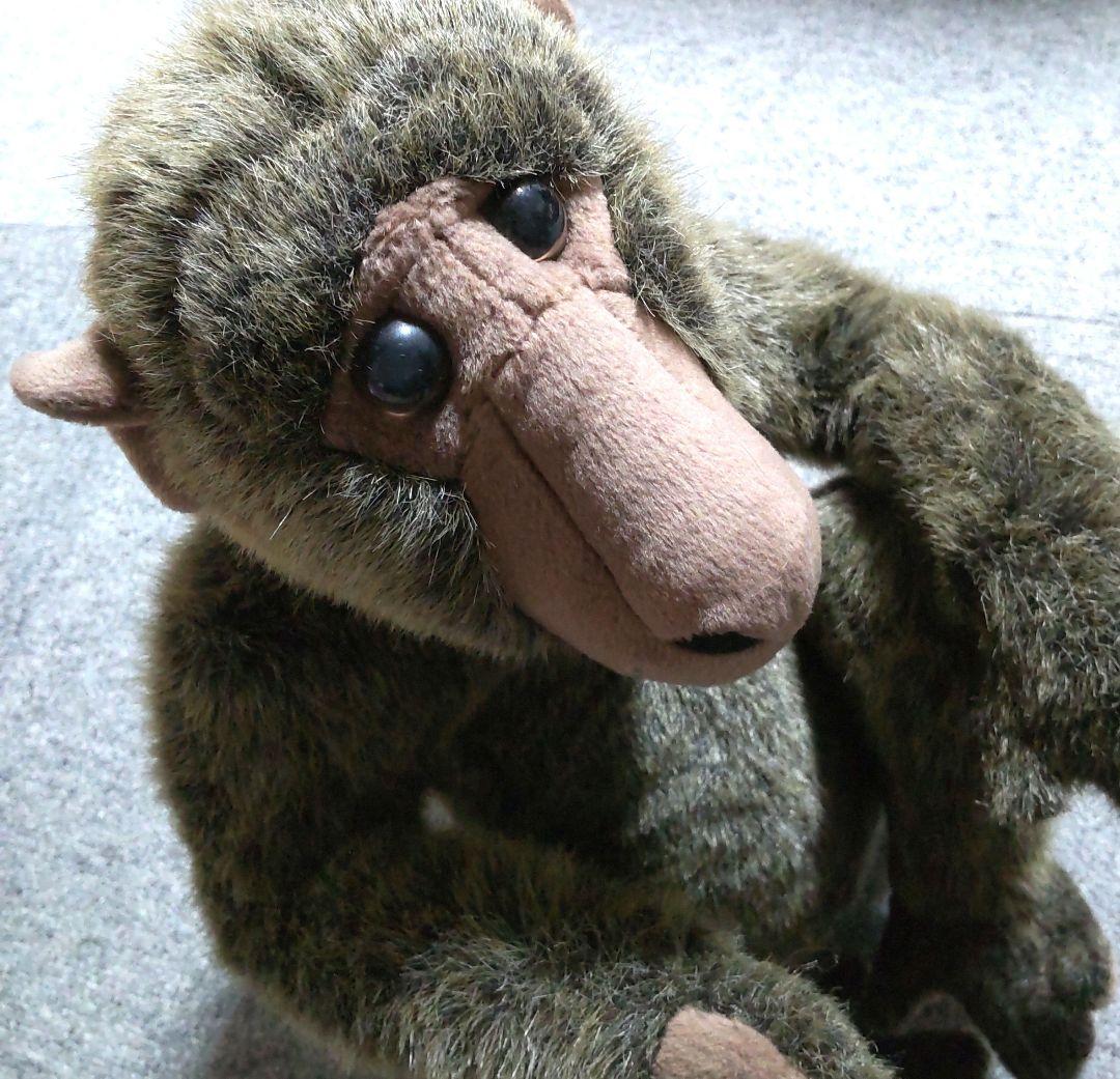 猿 ぬいぐるみ お座り レトロ 希少 お顔厳選‼️タグ付‼️激レア‼️ 日光猿軍団 黄色服 お座りぬいぐるみ