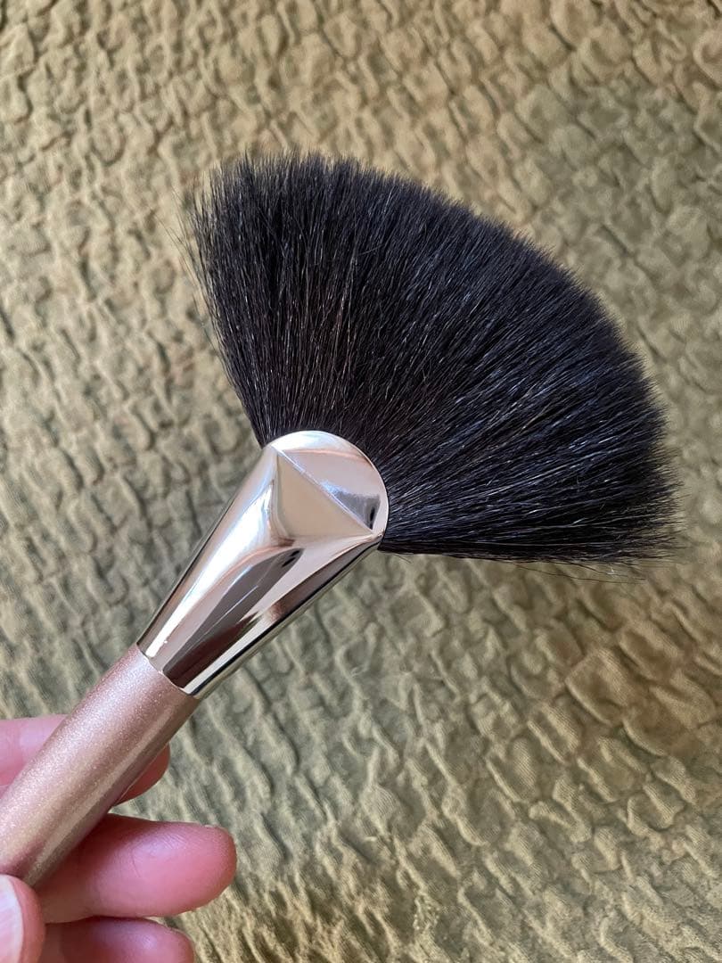 さとう式リンパケア 熊野筆 フェイスブラシ ファン型 ゴールドハンドル