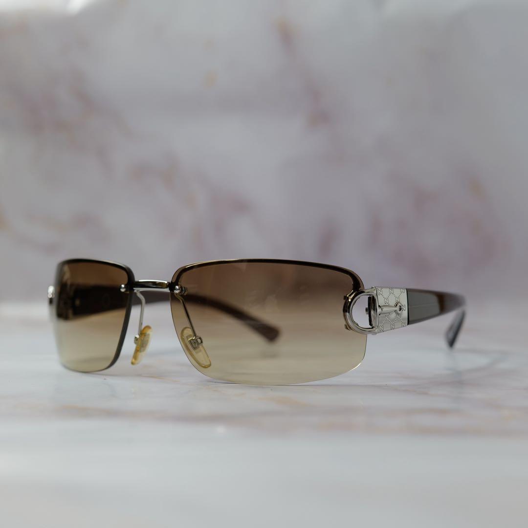 GUCCI オールドグッチ ハーフリム Y2K スクエア サングラス - メルカリ