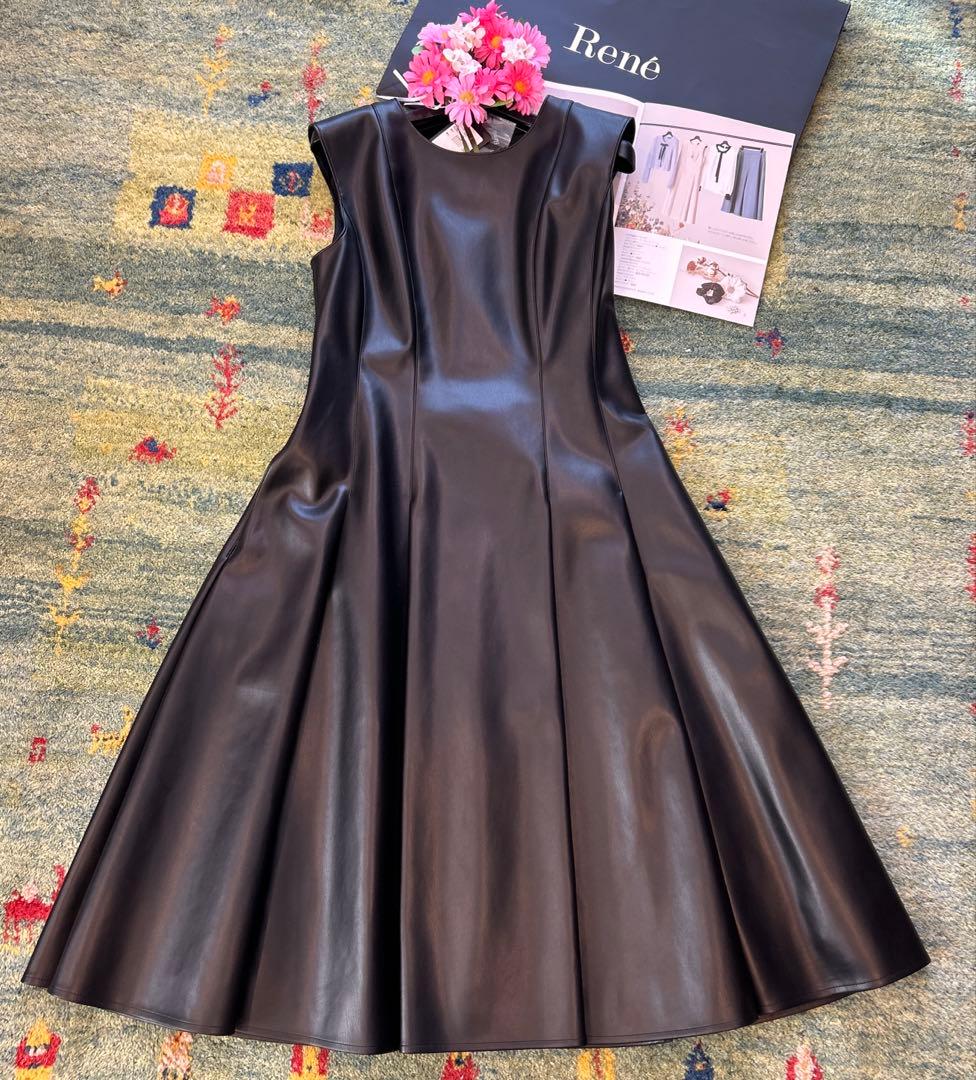 新品未使用 ☆ ルネ rene レザー ワンピース 36 - メルカリ