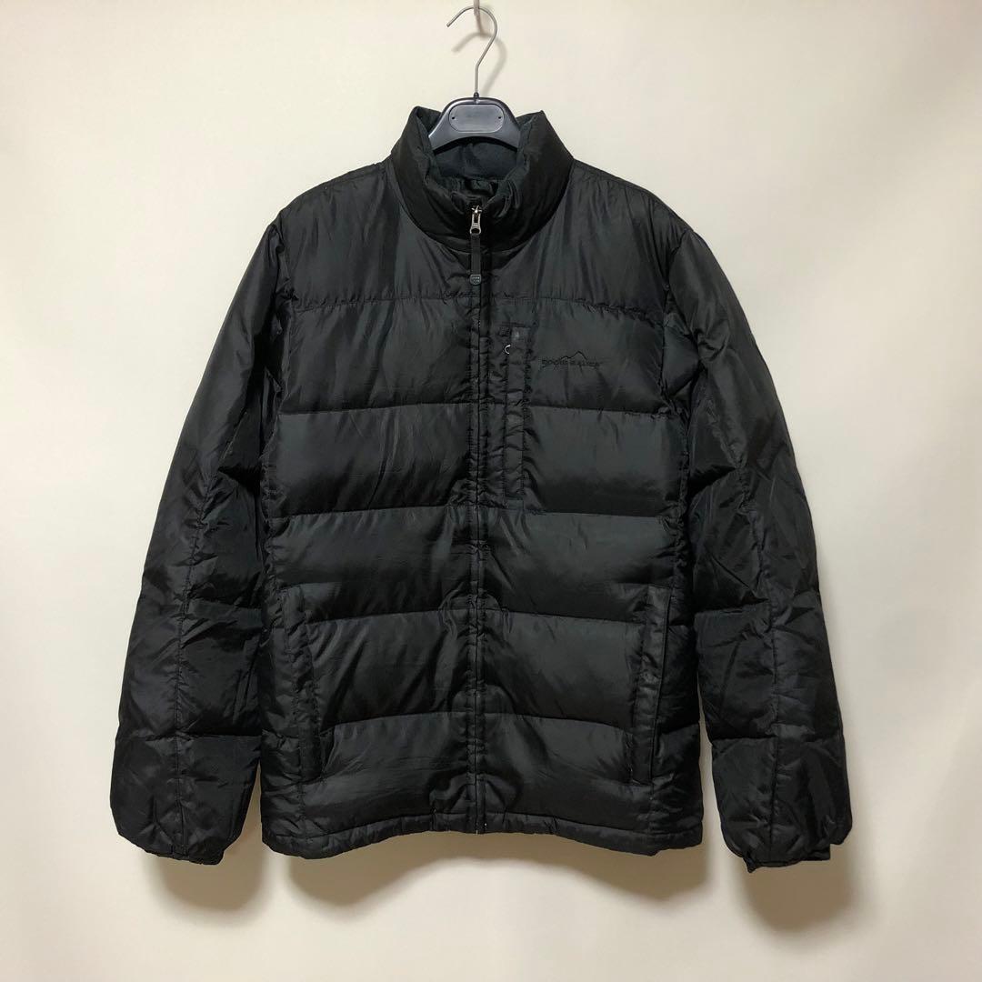 エディーバウアー グースダウンジャケット 刺繍ロゴ ブラック 黒