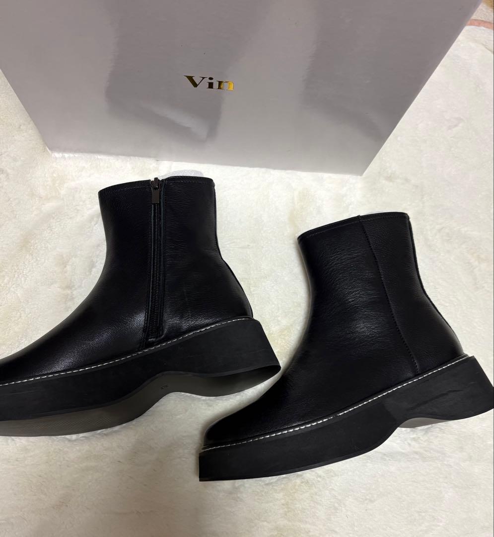 Vin】本革 ボリュームソールレザーショートブーツ 新品未使用 ヤマダヤ