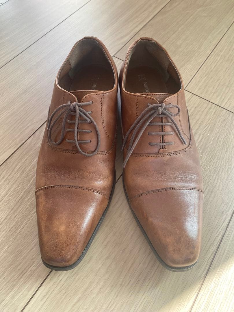 ブラウンレザー ドレスシューズ レースアップ - メルカリ