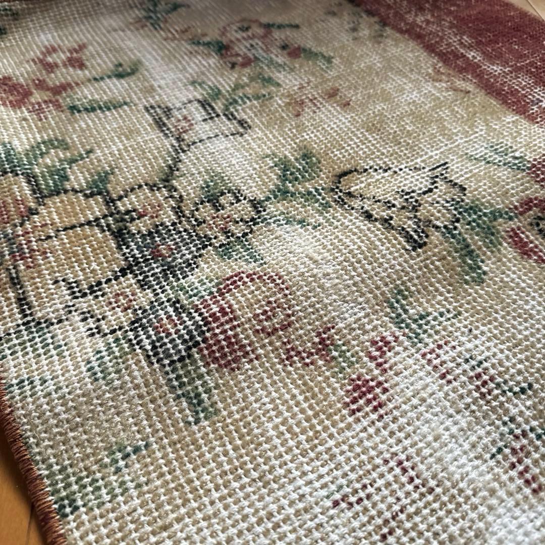 50×131アンティークボタニカル ランナーラグ トルコヴィンテージラグ