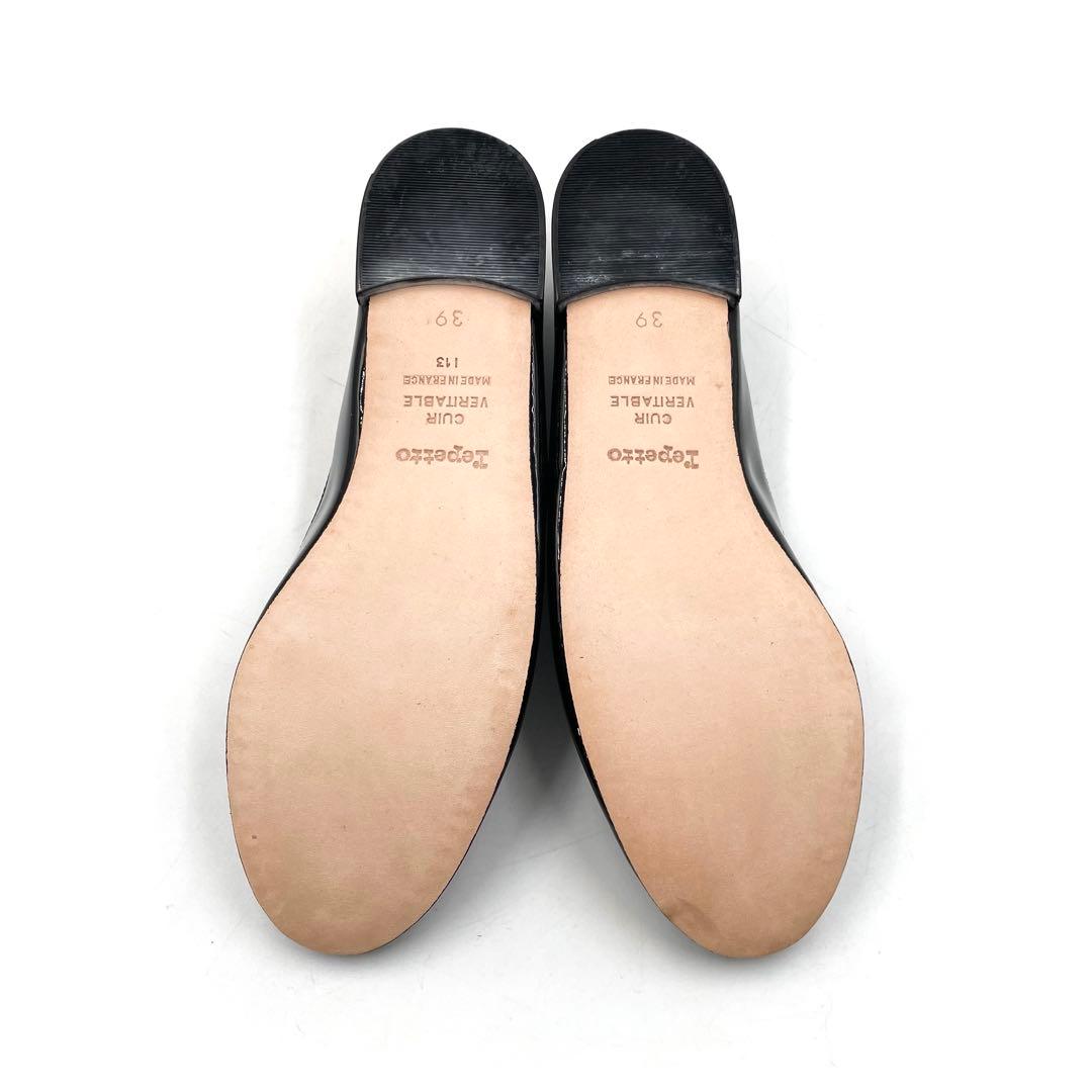 《未使用品》レペット フラットパンプス バレエシューズ エナメル ブラック 39