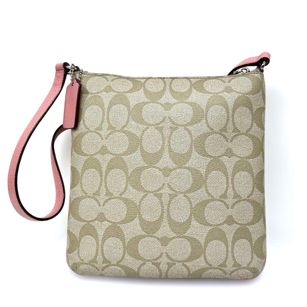 正規品】COACH コーチ シグネチャー ショルダーバッグ ピンク - メルカリ