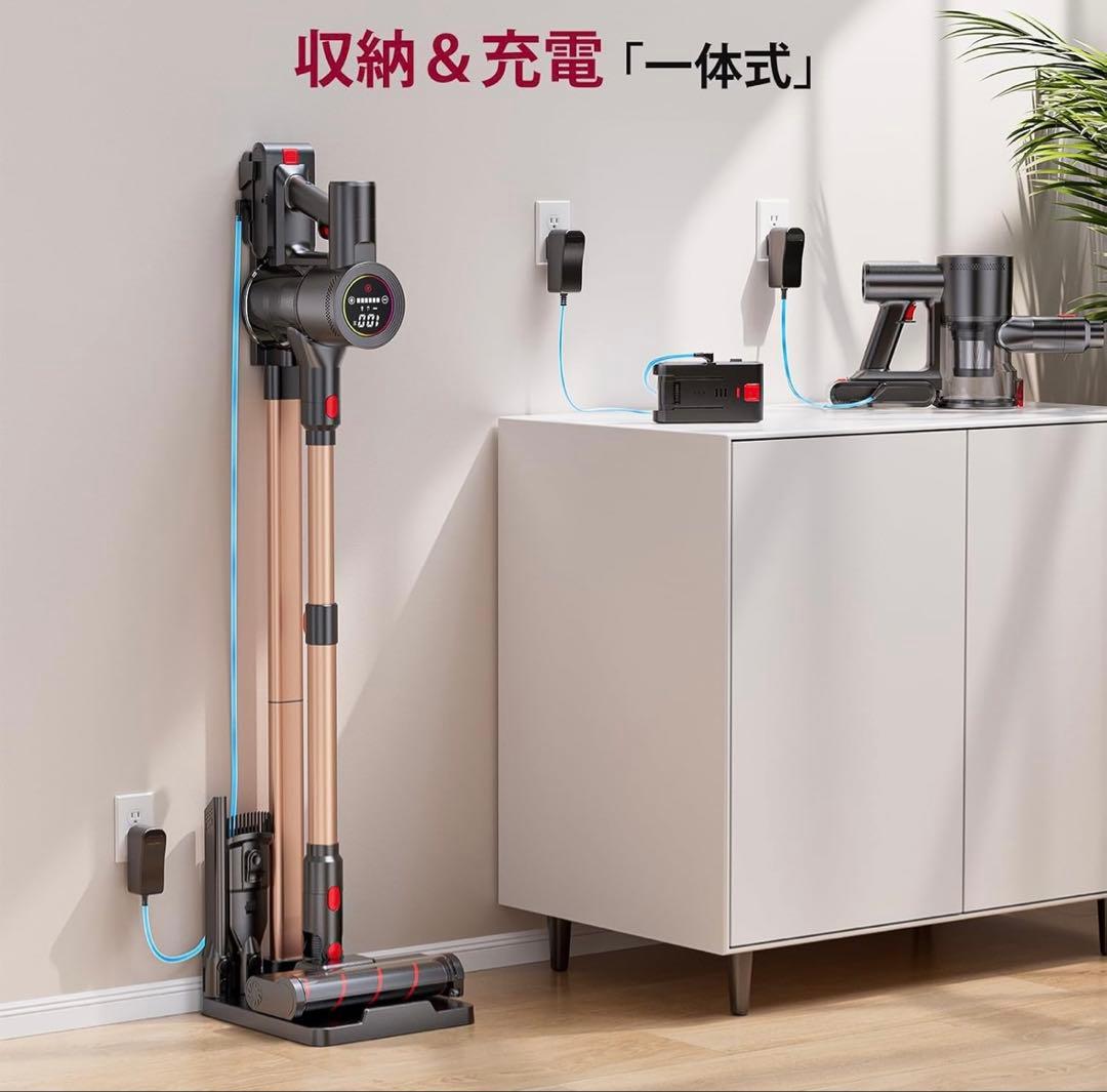 掃除機 コードレス【2026先行販売！業界初独立モーター 80Kpa超強力