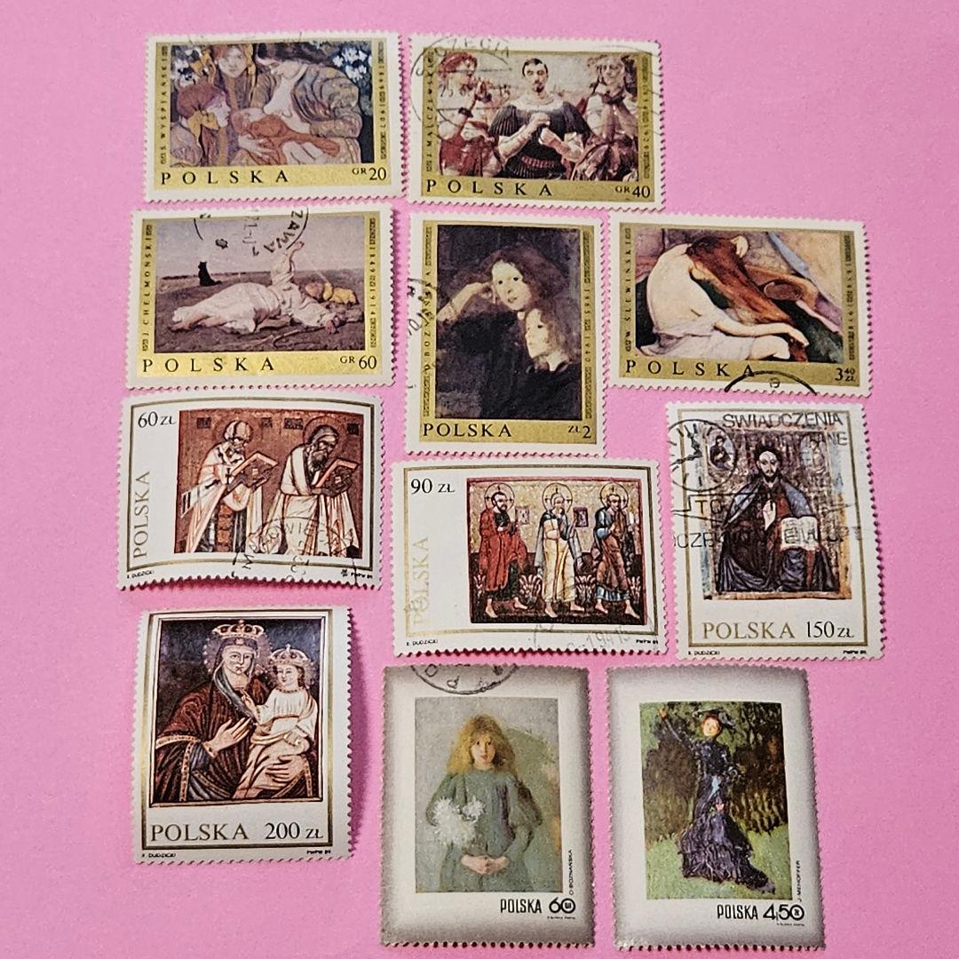 ポーランド 使用済切手 『絵画・美術』44枚セット - メルカリ