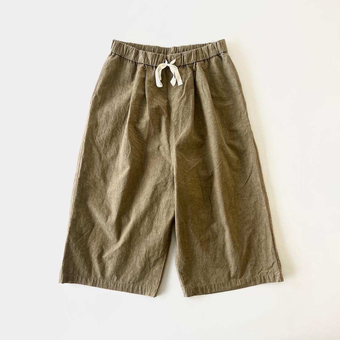 ガーゼ リネン ガウチョ フレア パンツ 無地 フレアパンツ リネン ワイドパンツ リネンパンツ レディース ガウチョ