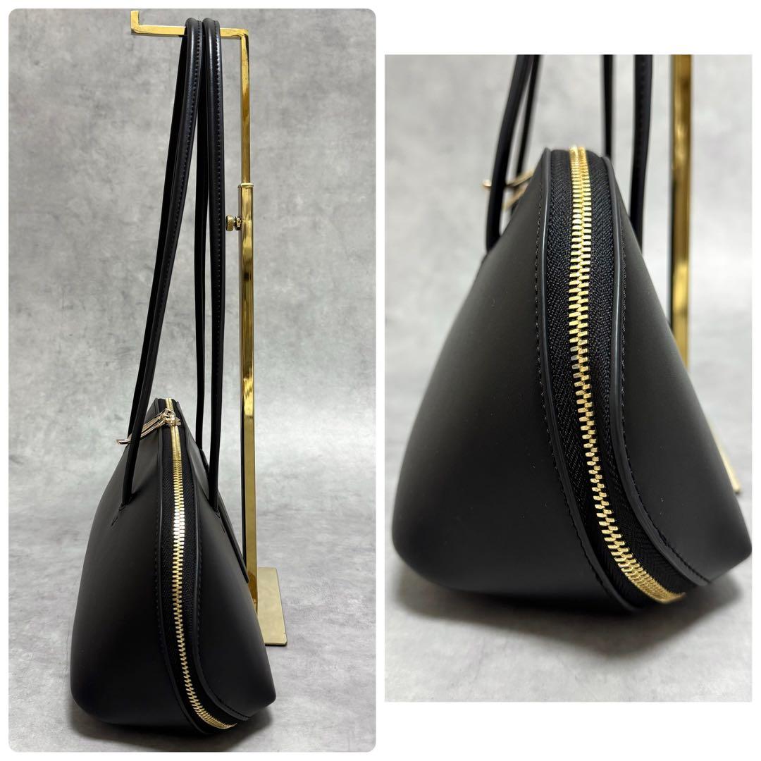 アドカラム 黒 ゴールド ロングハンドルボストンバッグ フィ