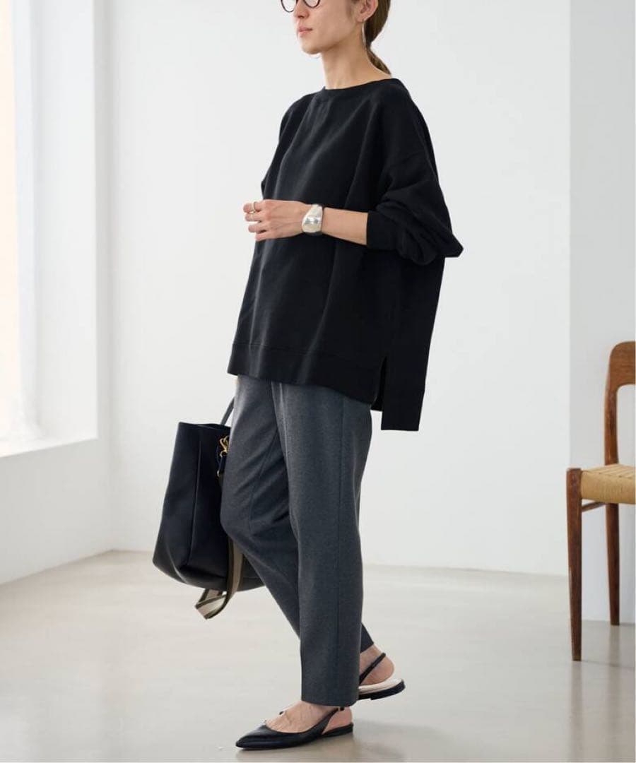 フレームワーク ボートネックワイドスウェット スミクロ FRAMeWORK