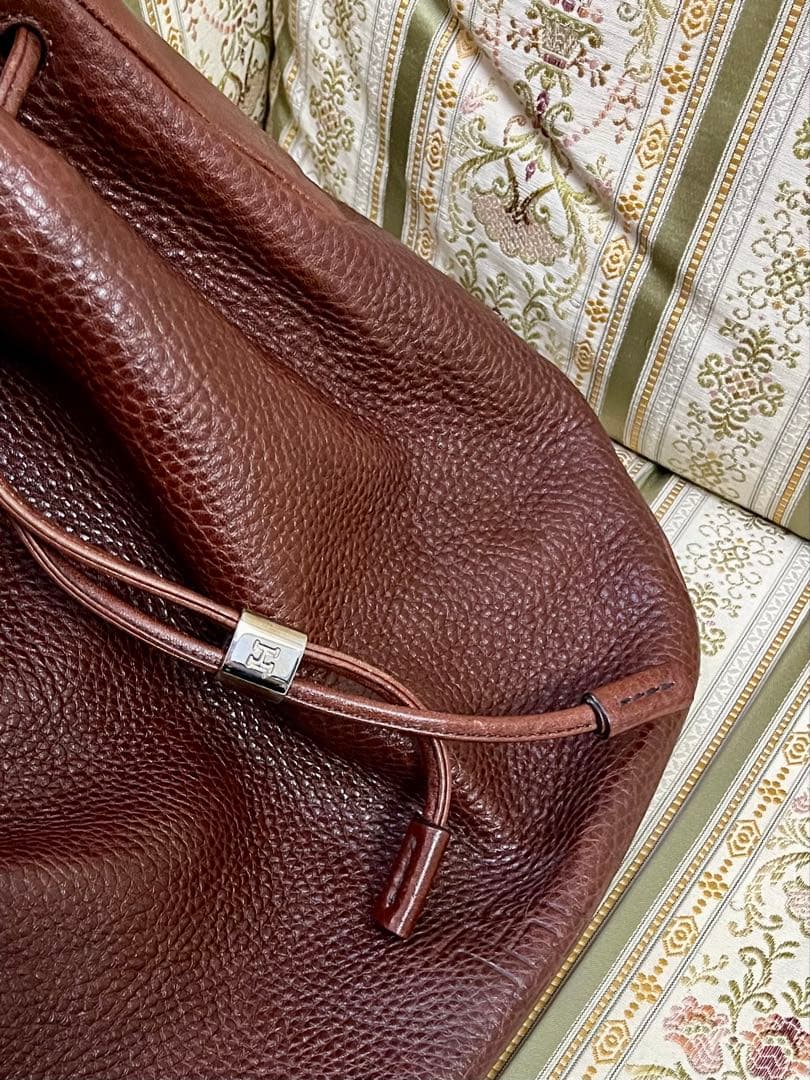 HIROFU ブラウンレザー巾着 バケツ型ショルダーバッグ - メルカリ