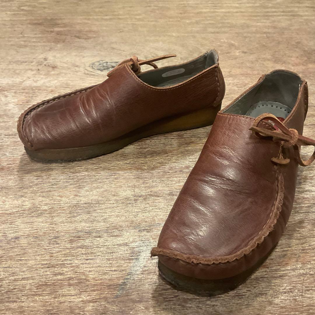 クラークス ラガー UK5 レザー ブラウン 茶 モカシン ワラビー 24cm