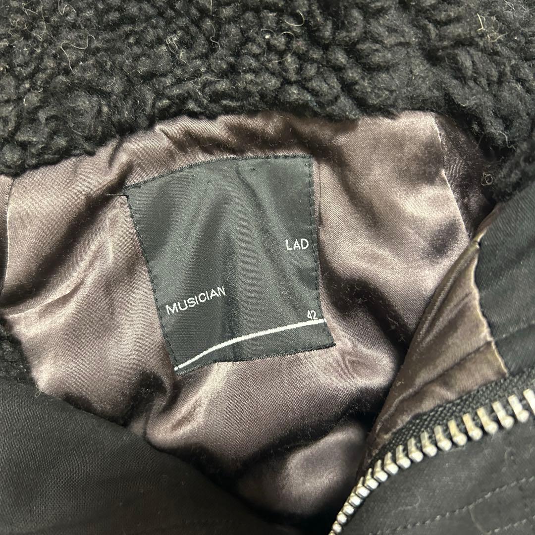 ラッドミュージシャン モッズコート N3-B ファー ブラック サイズ42