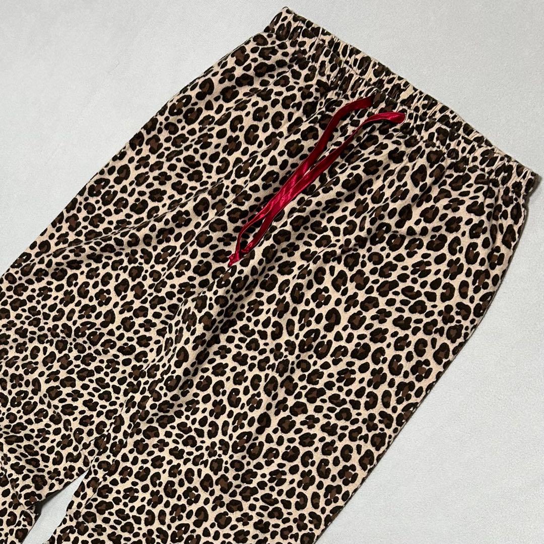 90s フランネル レオパード ワイドレッグ イージーパンツ フェアリー