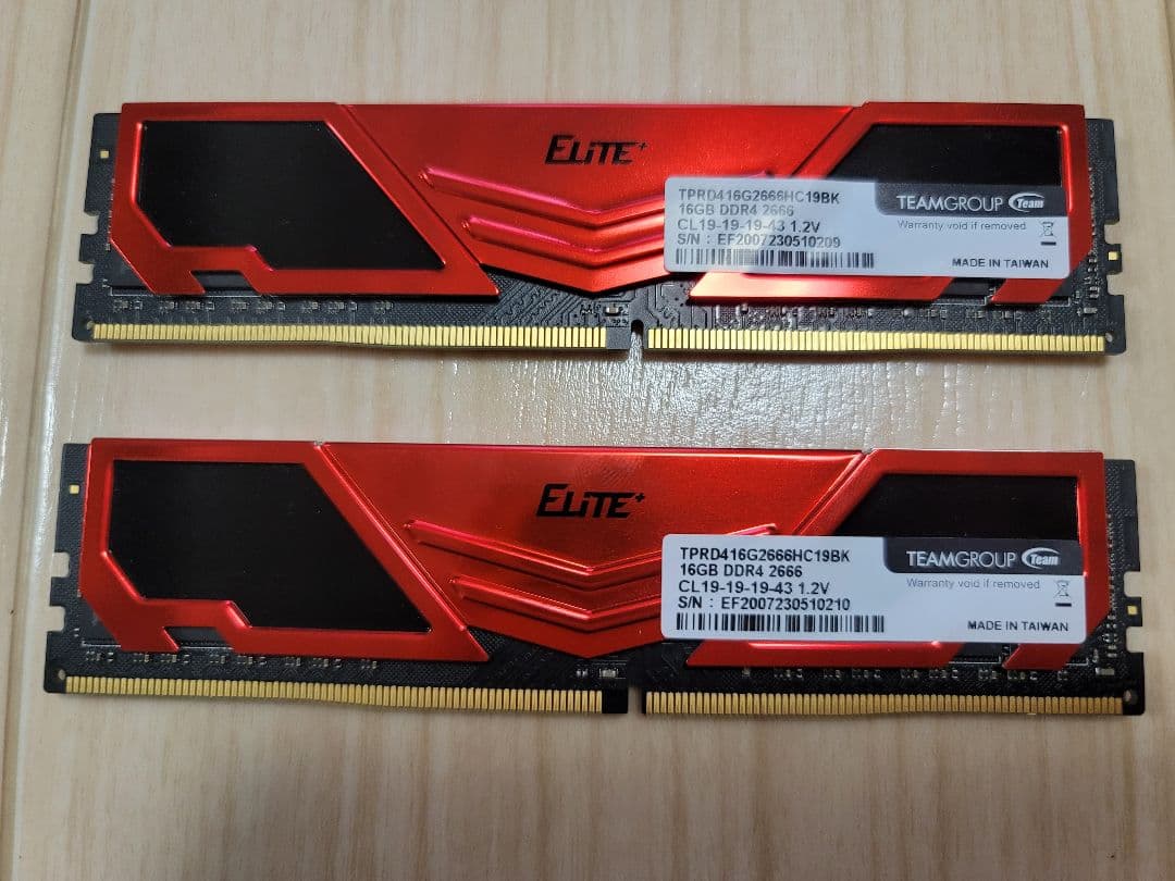 TEAMGROUP 32GB(16GB×2枚) DDR4-2666 メモリ