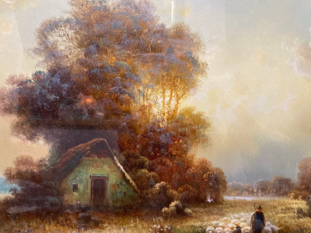 油彩 油絵 真筆 外国風景 [有名作家ワーグナー] サイン有 F6号