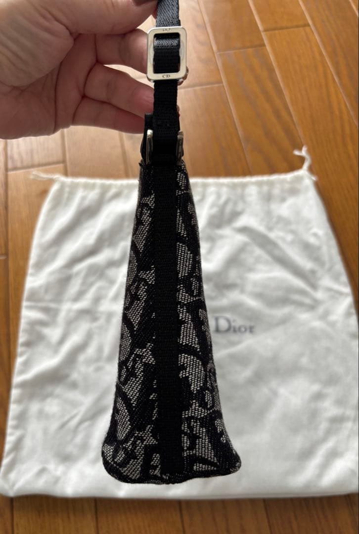 ビンテージ ディオール トロッター柄黒ショルダーバッグ ガリアーノ期