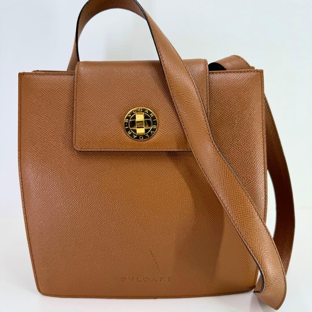 ブルガリ　BVLGARI レザー　ショルダーバッグ　ブラウン　225 Bvlgari Vintage Shoulder Purse Brown Leather BULGARI | eBay
