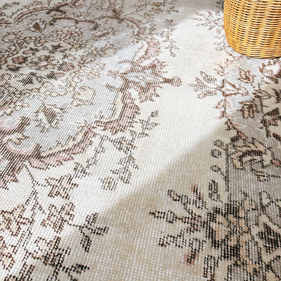 トルコ ヴィンテージラグ グレー メダリオン