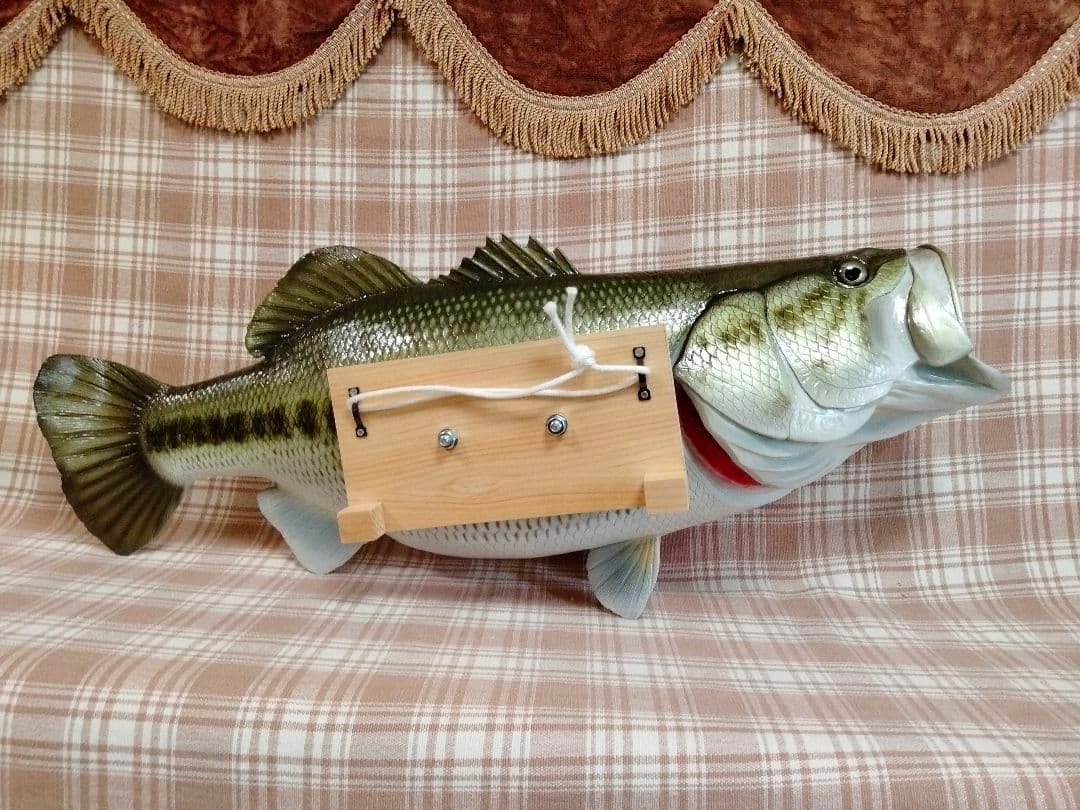 ハンドメイド 62cmブラックバス壁掛け 魚釣り フィギュア レプリカ