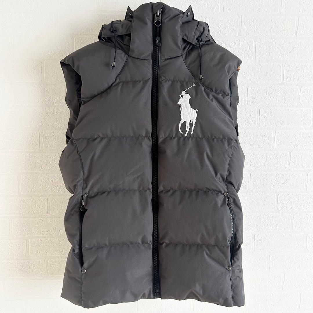POLO RALPHLAUREN ダウンベスト ビックポニー刺繍 グレー - メルカリ