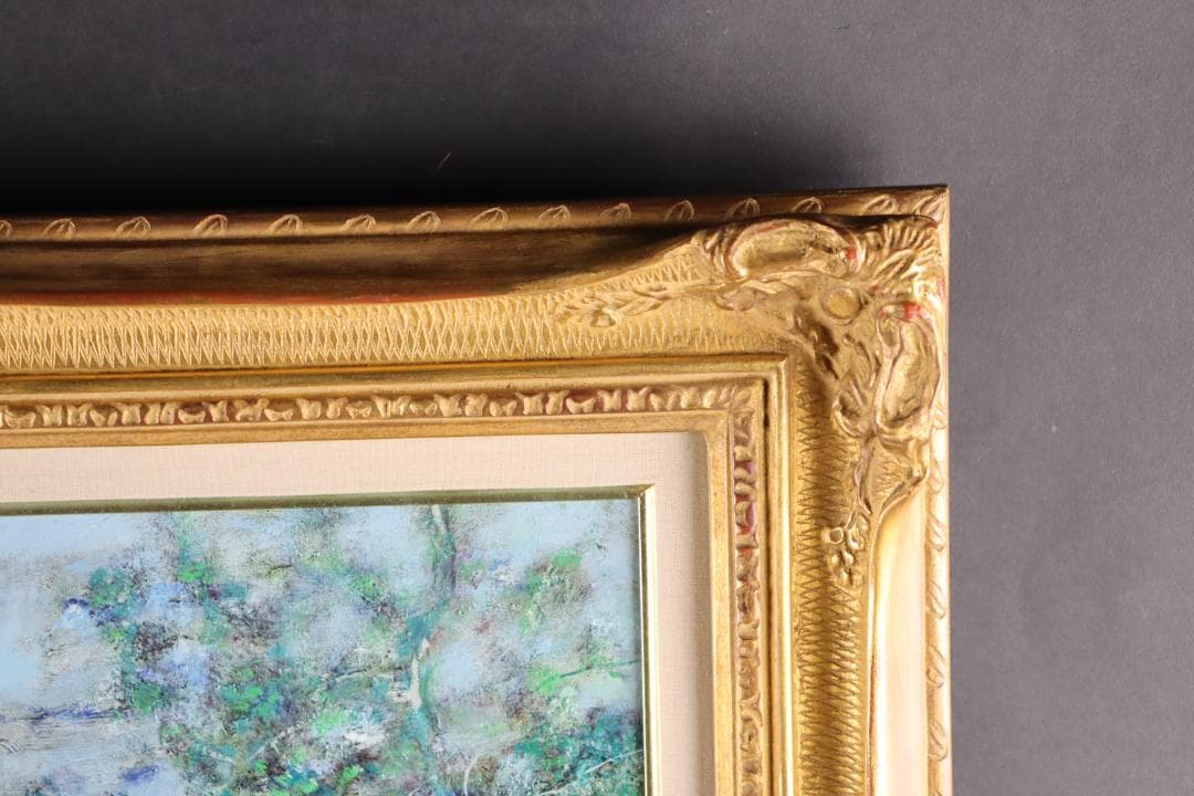 真作保証 ベルナール・ガントナー 「棕林」 油彩10号 タトウ箱付