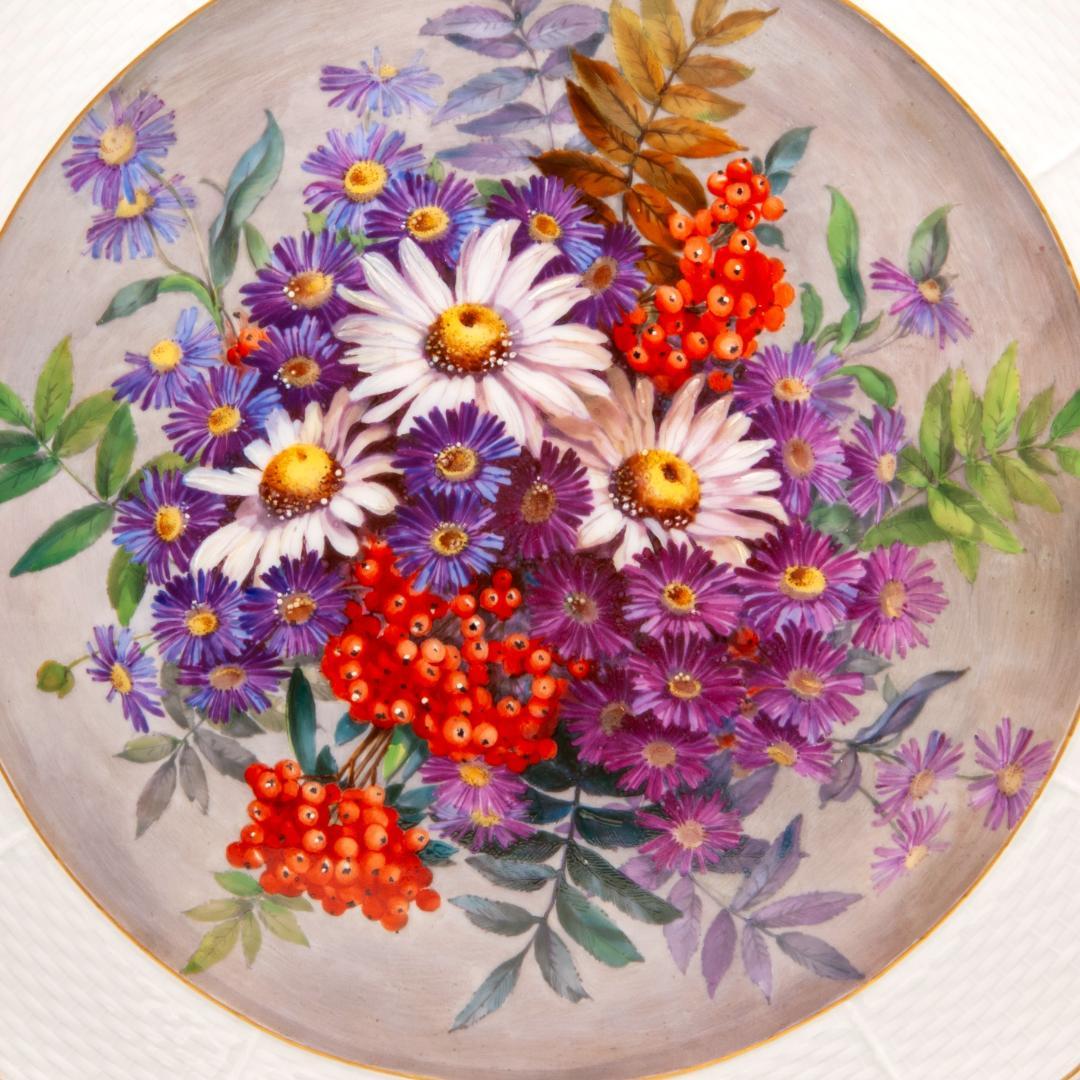 マイセン 金彩 「夏の花束」アルトツィアレリーフ 絵皿 直径 34.5