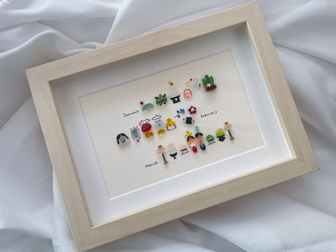 シーグラスアート お正月 豆まき ひな祭り 冬・春 まるっと3か月 S-191