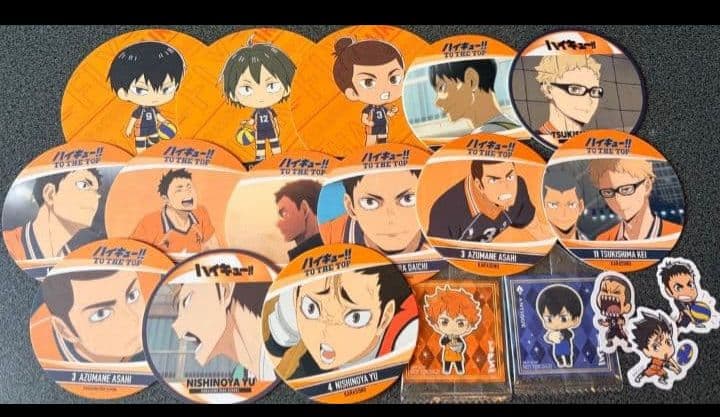 ハイキュー 烏野 影山 日向 月島 西谷 菅原 ステッカー ファイル 缶バ