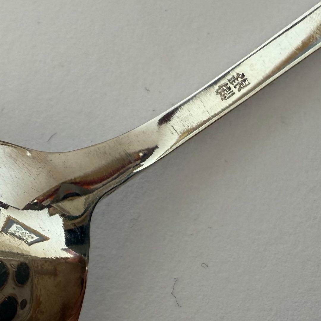 銀製スプーン6本セット　クラシックなロカイユ柄　78.8g