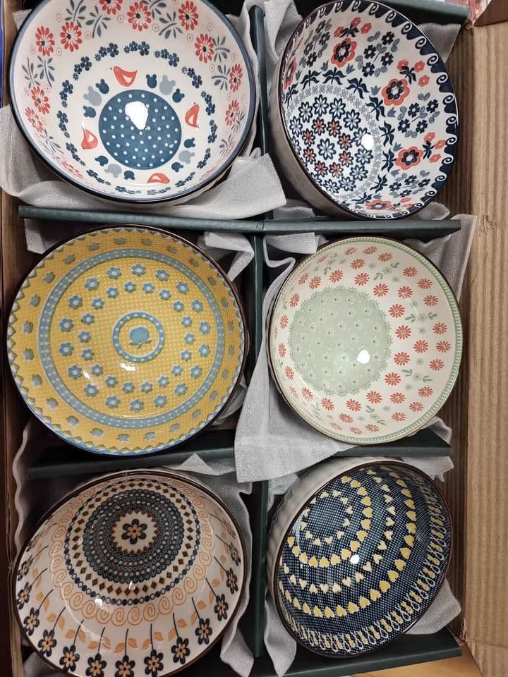 陶器製ボウル 6個セット 多様な模様