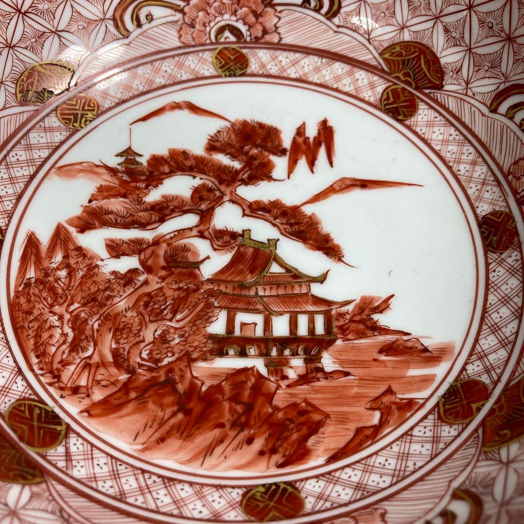 九谷飯田屋】九谷焼の伝統 日本名窯 角福印 九谷飯田屋 四方割地紋山水