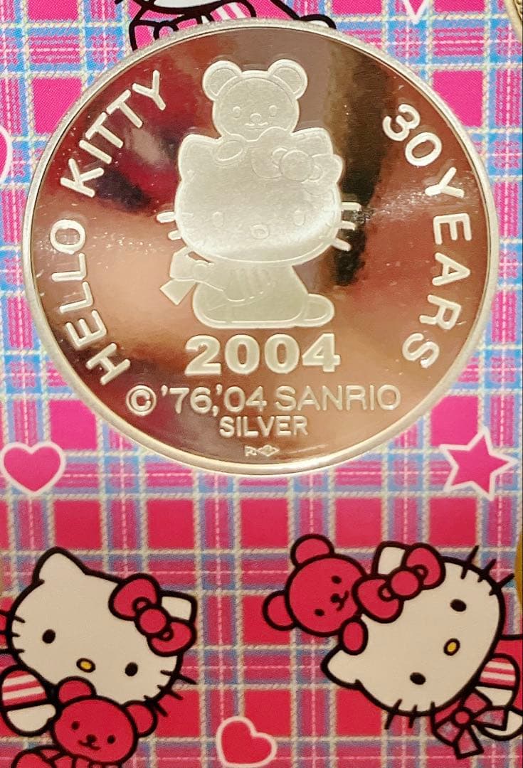 ハローキティ 30周年記念 銀製メダル サンリオ 刻印あり ケース入り