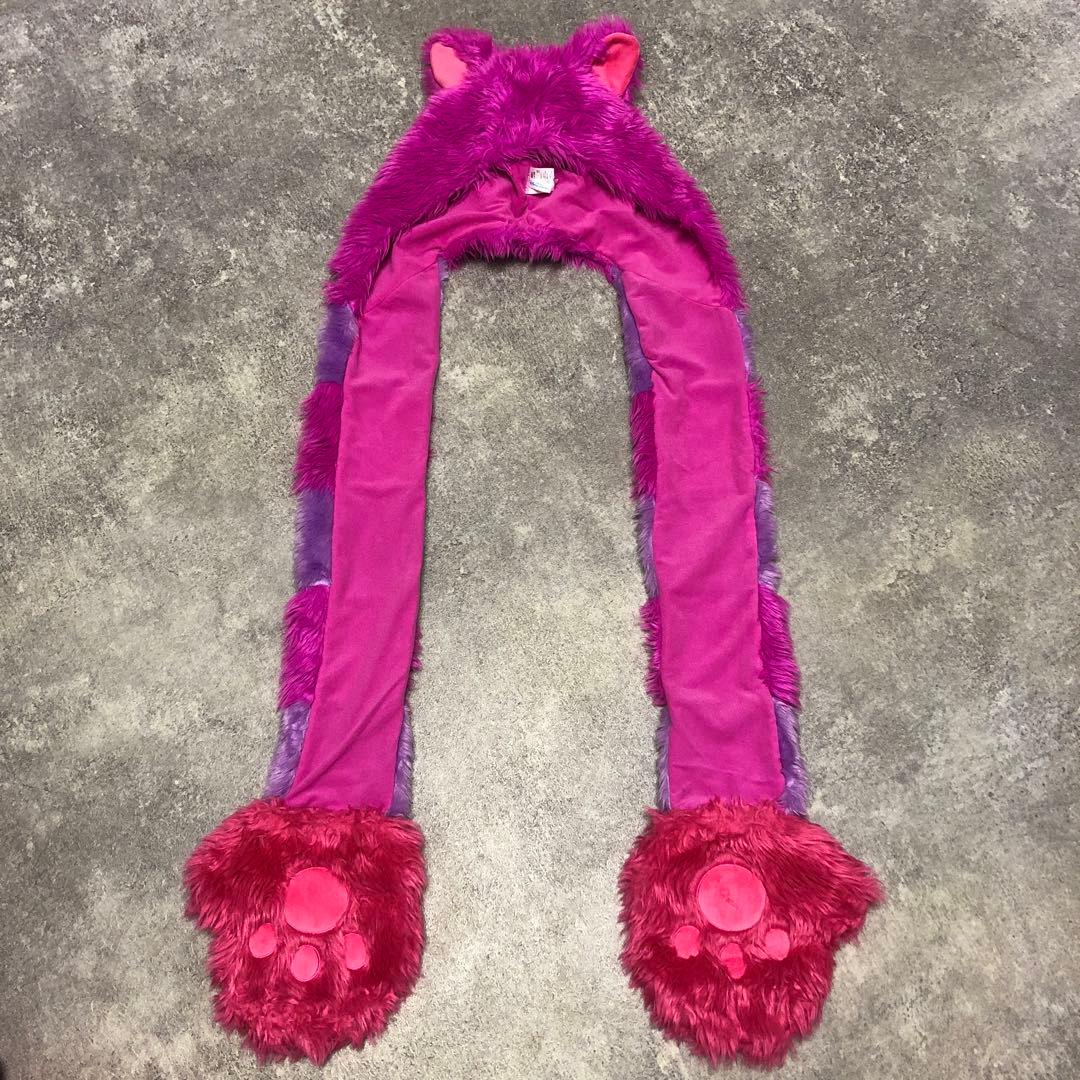 □ Disney チェシャ猫 チシャ猫 マフラー 手袋付き ファンキャップ