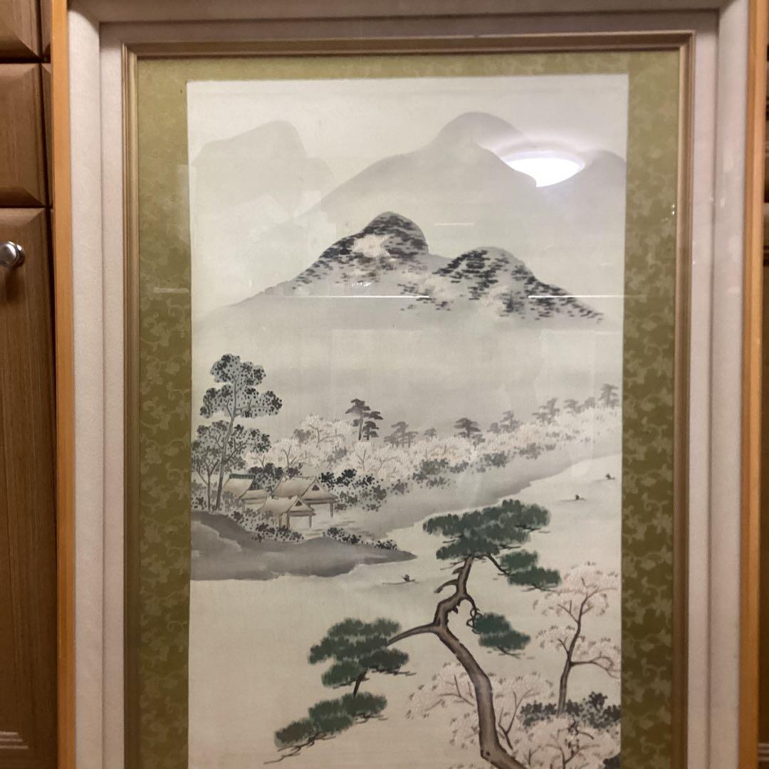 菱田春草　　単彩色画　　風景画　《　肉筆画　》　豪華額装　　模写