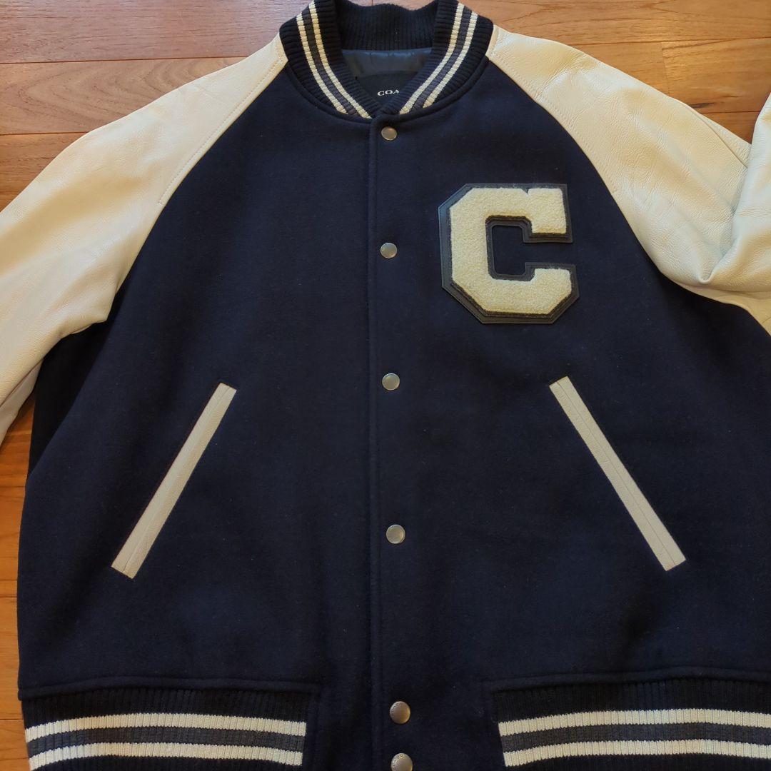 美品 定価17万超◇COACHコーチ ヴァーシティジャケットL 羊革