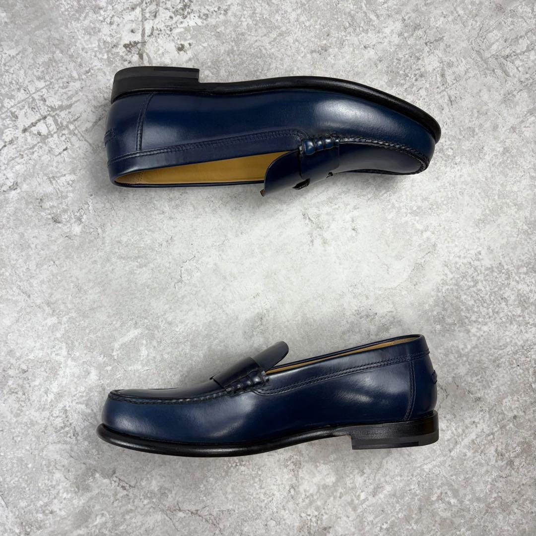 HERMES エルメス ケネディモカシン レザー ローファー 36 1/2 紺色